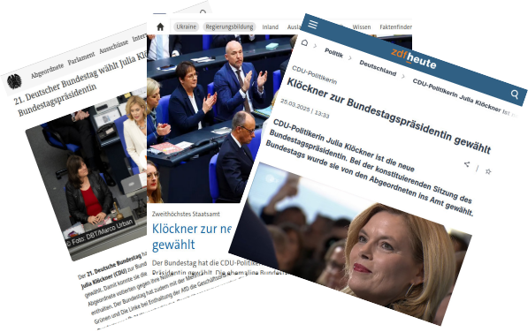 Kloeckner wird Bundestagspräsidentin Kloeckner wird Bundestagspräsidentin